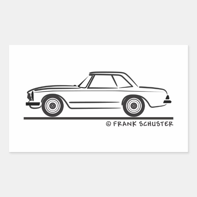 Mercedes SL Pagoda Hardtop Rectangular Sticker (Front)