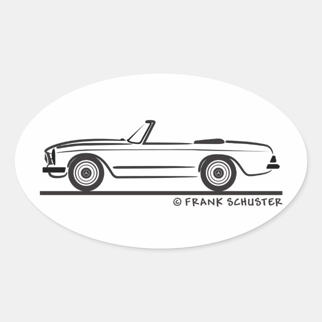 Mercedes SL Pagode Pagoda Kabrio Oval Sticker (Front)