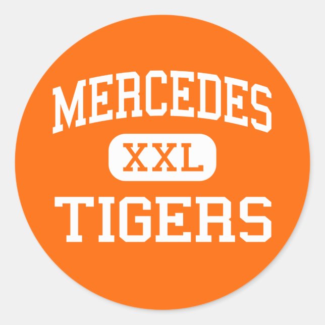 Mercedes - Tigers - Junior - Mercedes Texas Classic Round Sticker (Front)