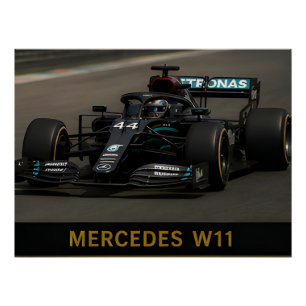Mercedes W11 Formula 1 Racing Car Classic Poster