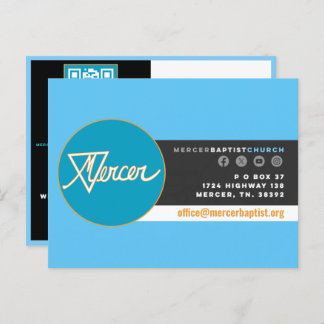 Mercer Baptist Church Invitation Postcard