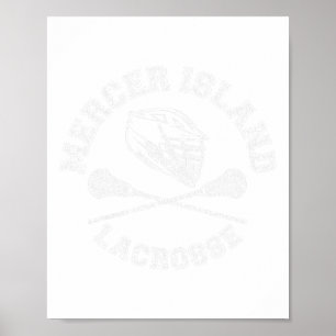 Mercer Island Lacrosse Vintage Distressed Retro La Poster