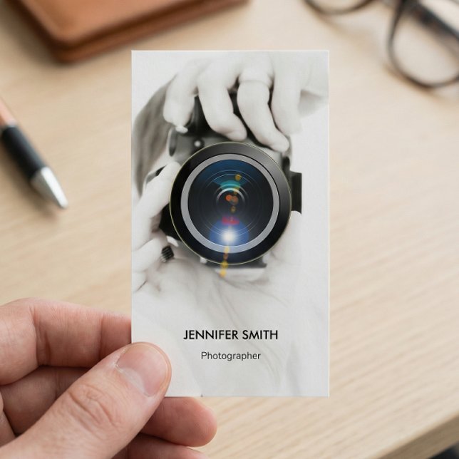 Merchandise Photographer - Chic Elegant Photo Business Card (Creator Uploaded)