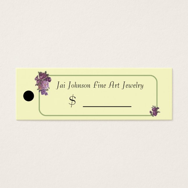 Merchandise Price Tags (Purple Flowers) (Front)