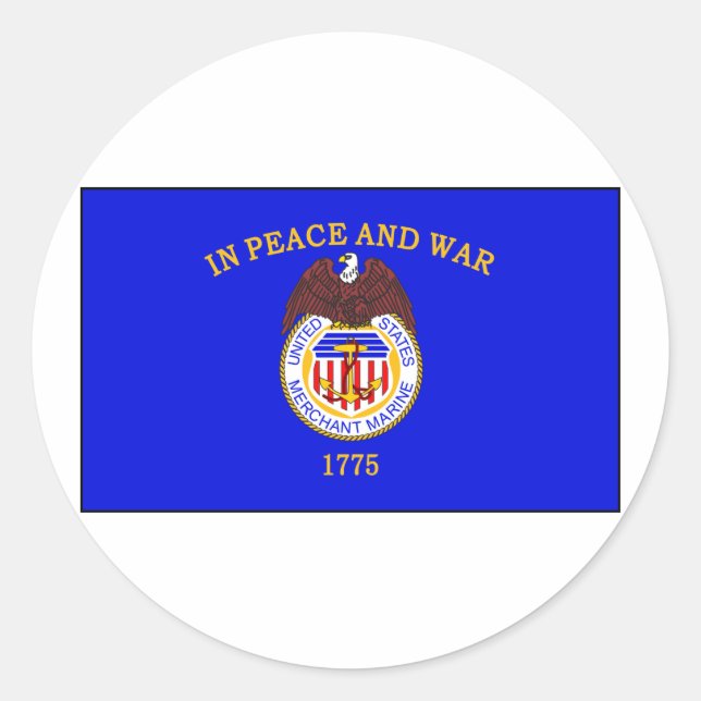 Merchant Marine Flag Classic Round Sticker (Front)
