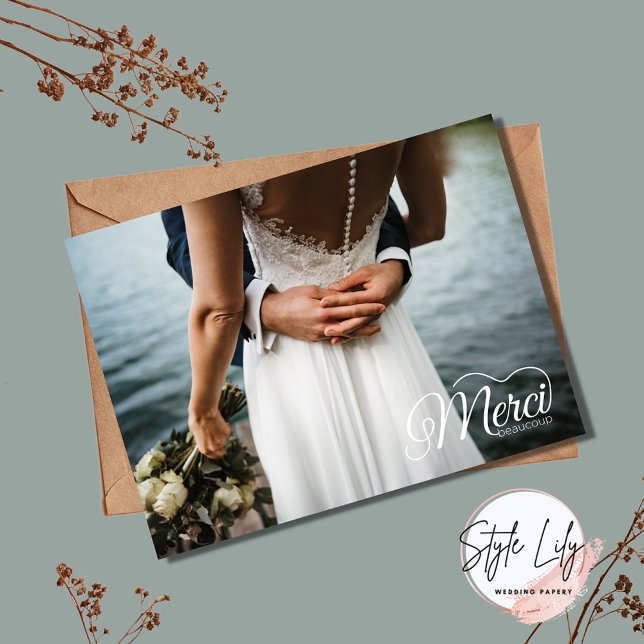 Merci Beacoup Wedding Thank You  Postcard (Creator Uploaded)
