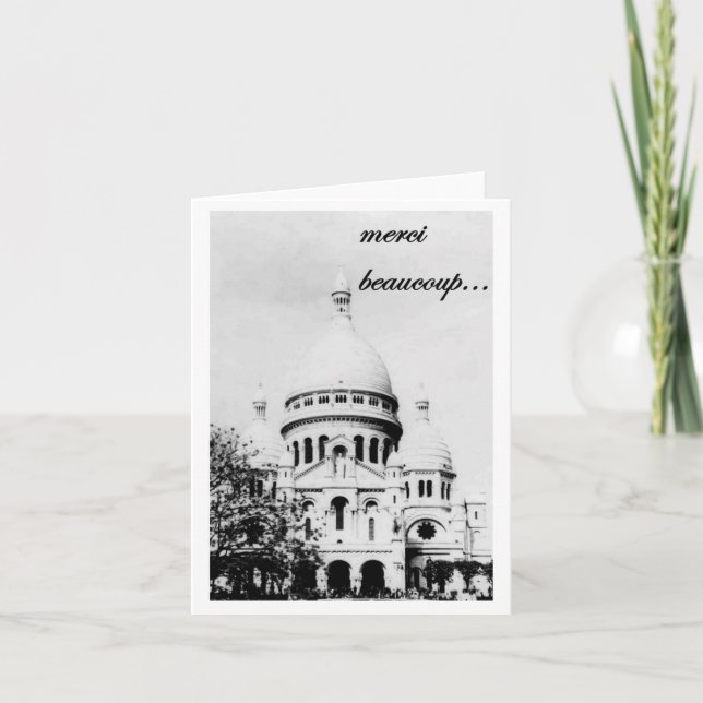 merci beaucoup 3 thank you card (Front)