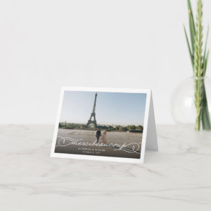Merci Beaucoup Chic Script Photo Wedding Thank You Note Card