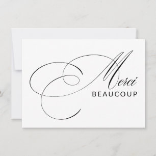 Merci Beaucoup Elegant Calligraphy Thank You Card