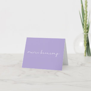 Merci Beaucoup Minimalist Lavender Purple French Thank You Card