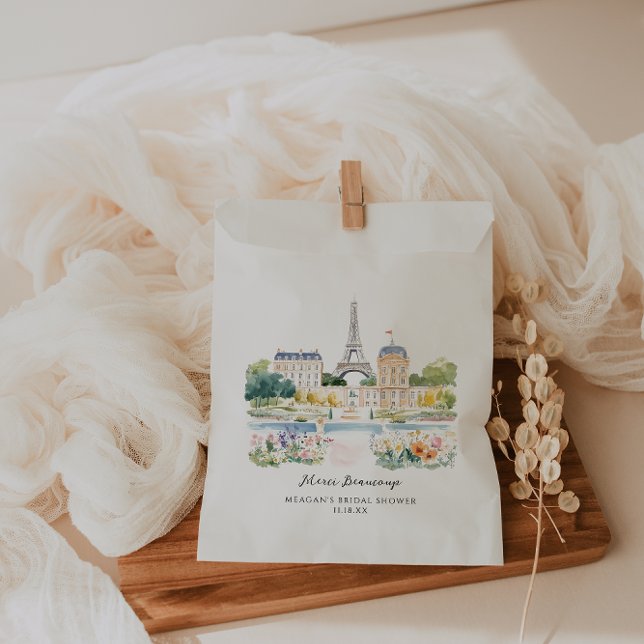 Merci Beaucoup | Parisian Watercolor Garden Favour Bag (Creator Uploaded)