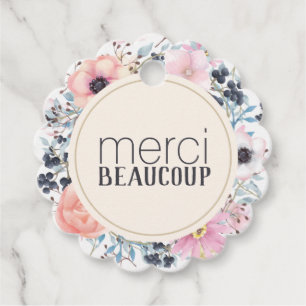 Merci Beaucoup Thank You Floral Business Favour Ta Tags