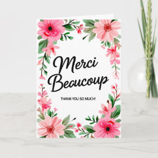 Merci Beaucoup Thank You Folded Greeting Card