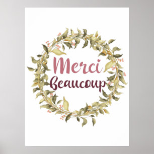 Merci Beaucoup Thank You French Poster