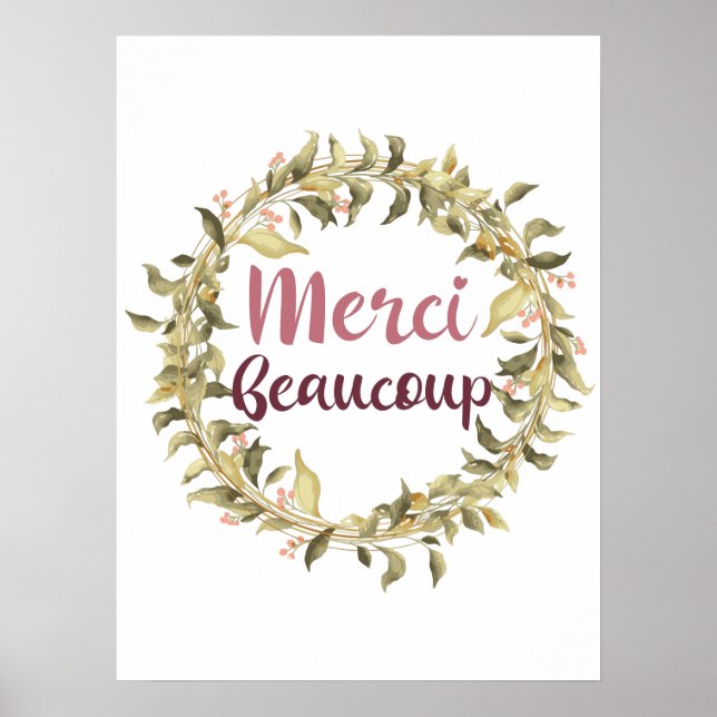 Merci Beaucoup Thank You French Poster (Front)