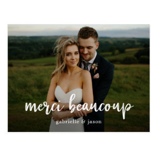 Merci Beaucoup Wedding Thank You Postcard