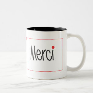 Merci Black and Red Thank you Mug
