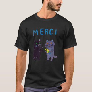 Merci cat Funny T-Shirt
