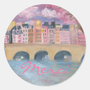 Merci Classic Round Sticker