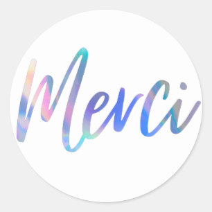 Merci Colours Elegant Thank You Classic Round Sticker
