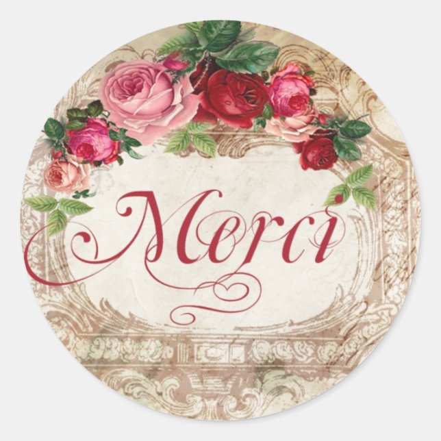 Merci, French Inspired Envelope Seals (Front)