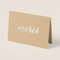 Merci French Thank You Brushstroke Script Silver