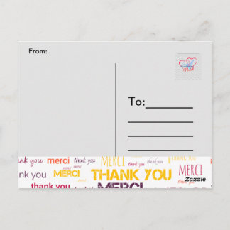 MERCI, MERCI, MERCI - THANK YOU POSTCARD