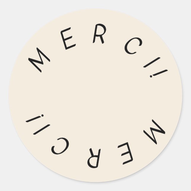 Merci! Minimal Simple Design Thank You Sticker (Front)