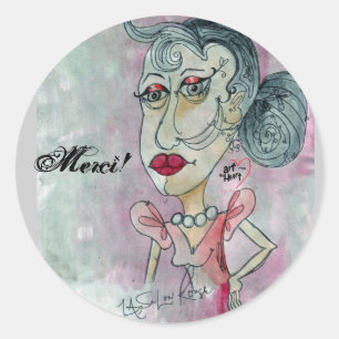 Merci! Sticker_Lady No. 3 Classic Round Sticker