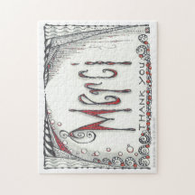 "Merci - Thank You" Jigsaw 8x10 or 11x14