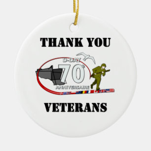Merci vétérans - Thank you veterans Ceramic Ornament