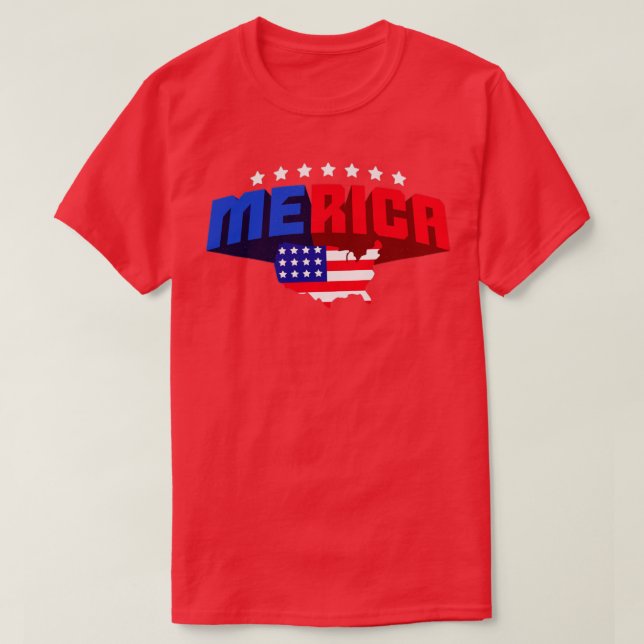 Mercia USA 4th of July US Independence Day T-Shirt (Design Front)
