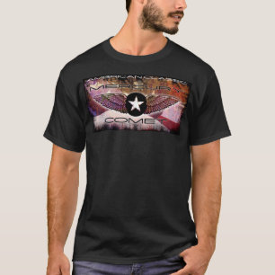 Mercury Comet Winged-Star Faded Flag Design T-Shirt