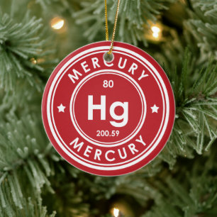 Mercury Element Red Ceramic Ornament