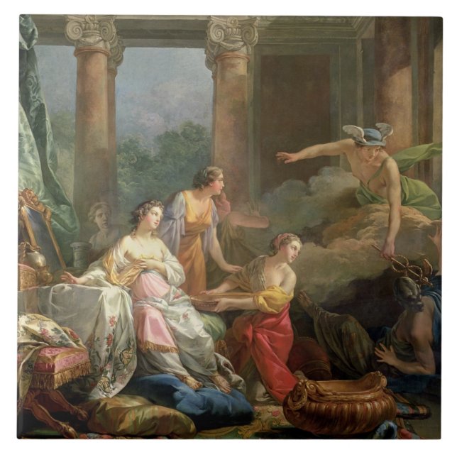 Mercury, Herse and Aglauros, 1763 (oil on canvas) Ceramic Tile (Front)