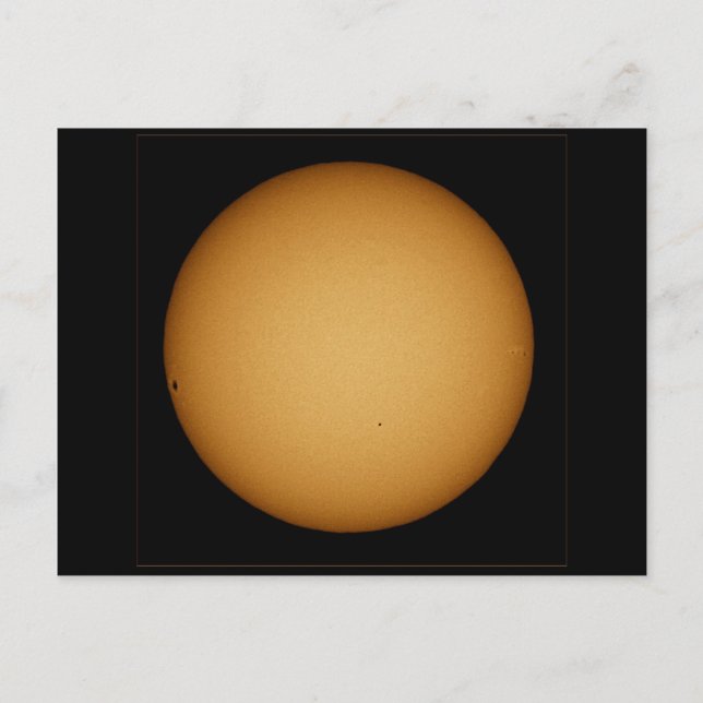 Mercury in transit across the sun postcard (Front)