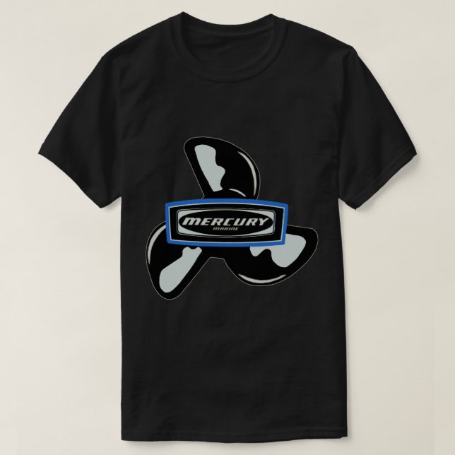 Mercury Outboard Motor Sticker T-Shirt (Design Front)