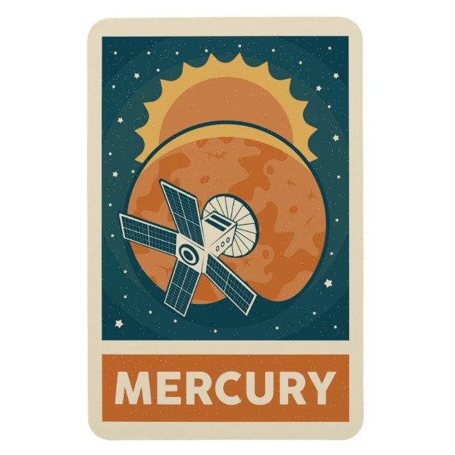 Mercury Retro Galaxy Satellite Magnet (Vertical)