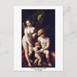 Mercury, Venus And Cupid By Correggio Postcard