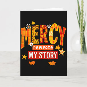 Mercy Rewrote My Story Fall Christian Leopard Autu Card