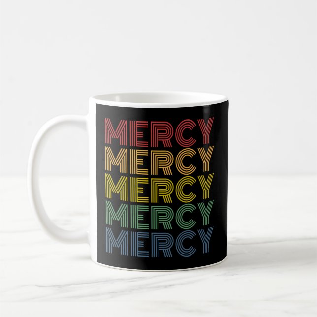 Mercy Wordmark Pattern Personalised Name Coffee Mug (Left)