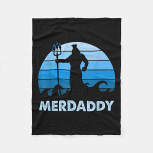 Merdaddy Mermaid Security Merman Daddy Fathers Day Fleece Blanket