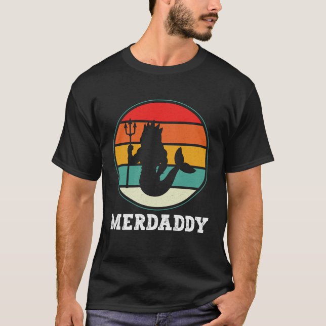 Merdaddy Security Merman Mermaid Daddy Fish Father T-Shirt (Front)