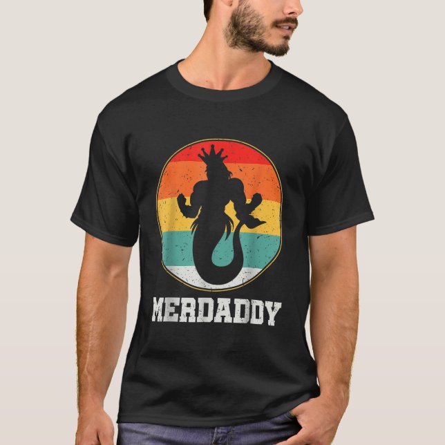 Merdaddy Security Merman Mermaid Daddy Fish Father T-Shirt (Front)