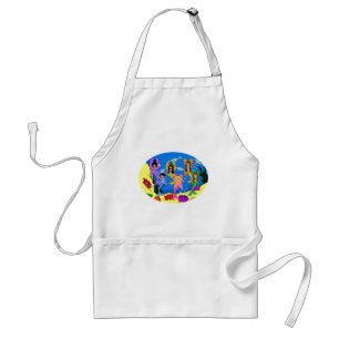 Merfairies in Ocean with Dolphins Apron