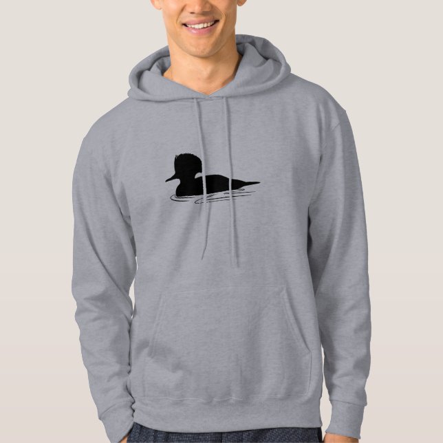 Merganser Duck in Silhouette Hoodie (Front)