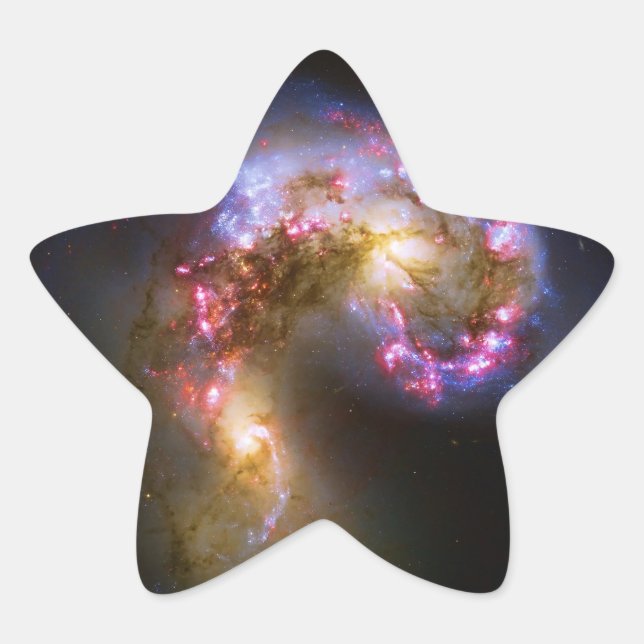 Merging Galaxies - The Antennae Galaxies Star Sticker (Front)