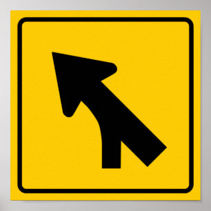 Merging Traffic Highway Sign (Left)