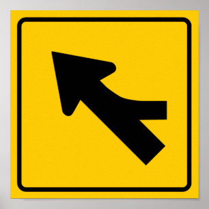 Merging Traffic Highway Sign (Right)