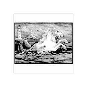 MERHORSE & LIGHT HOUSE FANTASY RUBBER STAMP